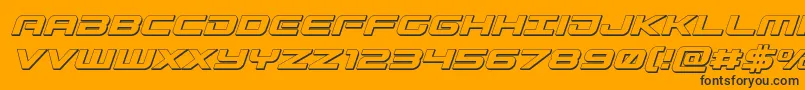 Gunship3Dital Font – Black Fonts on Orange Background