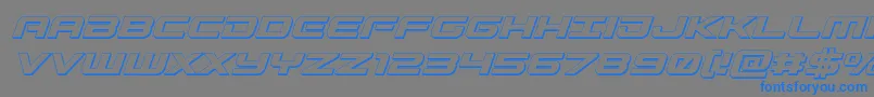 Gunship3Dital Font – Blue Fonts on Gray Background