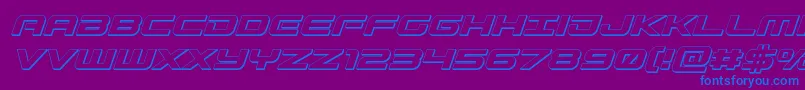 Gunship3Dital Font – Blue Fonts on Purple Background