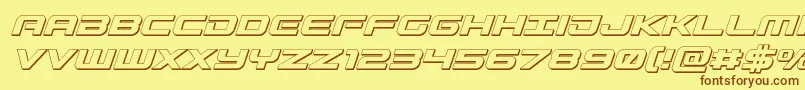 Gunship3Dital Font – Brown Fonts on Yellow Background