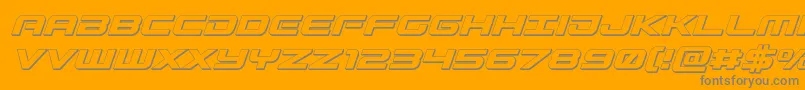 Gunship3Dital Font – Gray Fonts on Orange Background