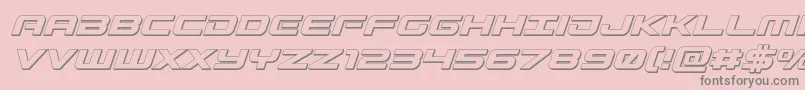 Gunship3Dital Font – Gray Fonts on Pink Background