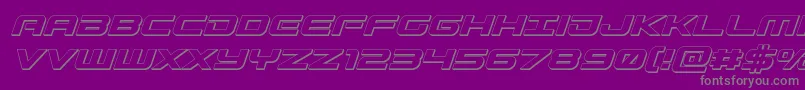 Gunship3Dital Font – Gray Fonts on Purple Background