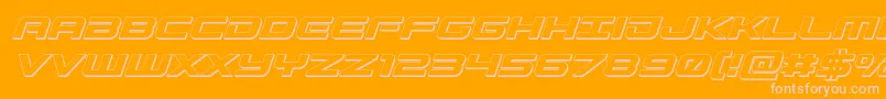 Gunship3Dital Font – Pink Fonts on Orange Background