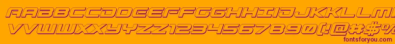 Gunship3Dital Font – Purple Fonts on Orange Background