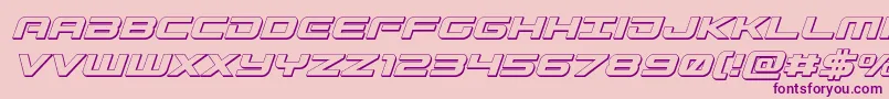 Gunship3Dital Font – Purple Fonts on Pink Background