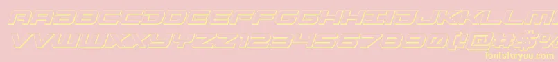 Gunship3Dital-Schriftart – Gelbe Schriften auf rosa Hintergrund