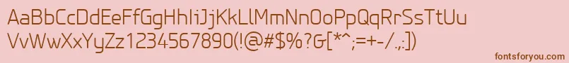 Шрифт PfisotextproLight – коричневые шрифты на розовом фоне