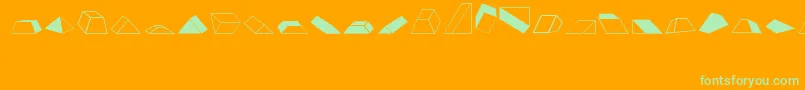 Shapes2Regular-Schriftart – Grüne Schriften auf orangefarbenem Hintergrund