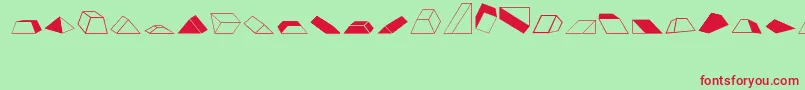 Shapes2Regular Font – Red Fonts on Green Background