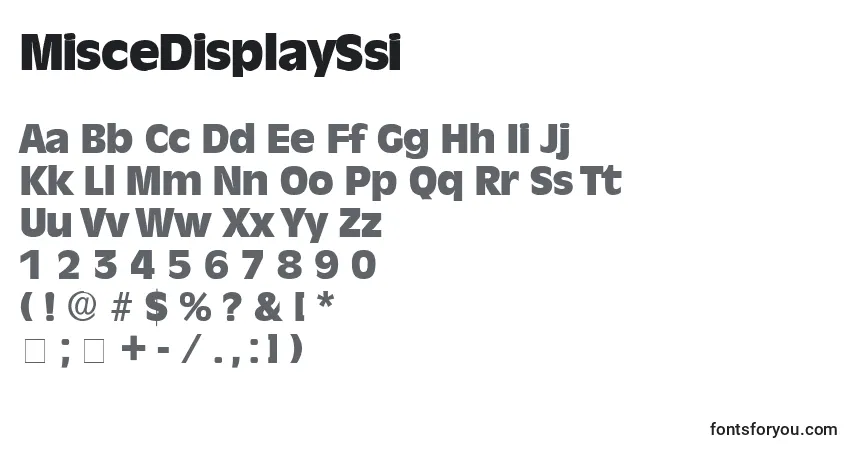 MisceDisplaySsi-fontti – aakkoset, numerot, erikoismerkit