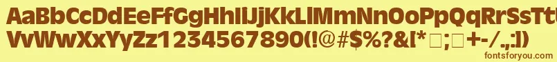 MisceDisplaySsi Font – Brown Fonts on Yellow Background