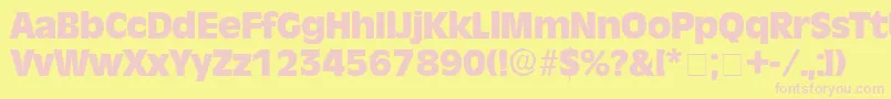 MisceDisplaySsi-fontti – vaaleanpunaiset fontit keltaisella taustalla
