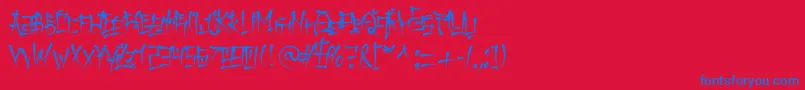 KeetanokatakanaRegular Font – Blue Fonts on Red Background