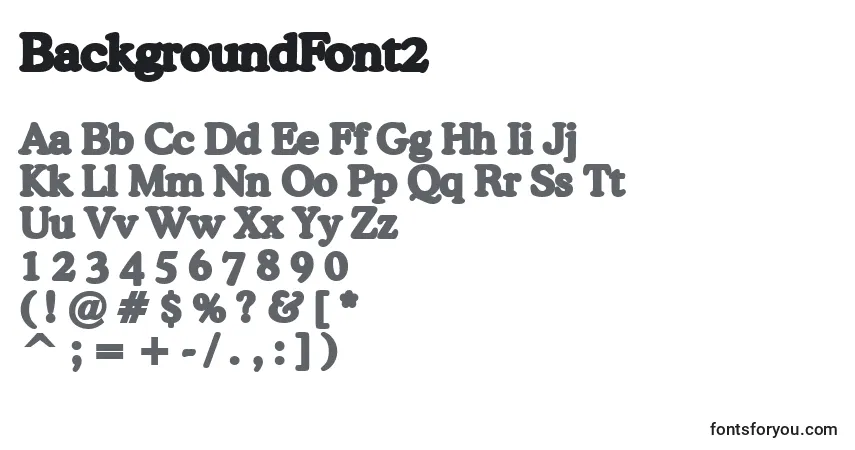 Schriftart BackgroundFont2 – Alphabet, Zahlen, spezielle Symbole