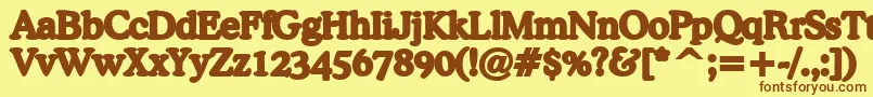 フォントBackgroundFont2 – 茶色の文字が黄色の背景にあります。