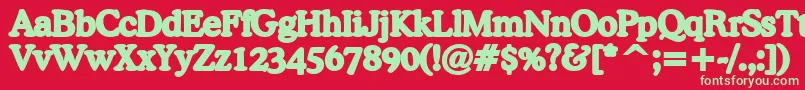 BackgroundFont2-fontti – vihreät fontit punaisella taustalla