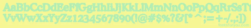 Police BackgroundFont2 – polices vertes sur fond jaune
