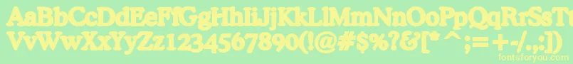 フォントBackgroundFont2 – 黄色の文字が緑の背景にあります
