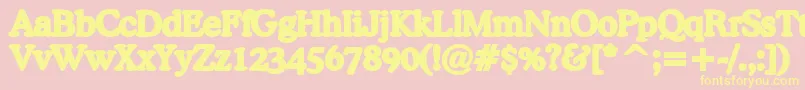 BackgroundFont2-fontti – keltaiset fontit vaaleanpunaisella taustalla