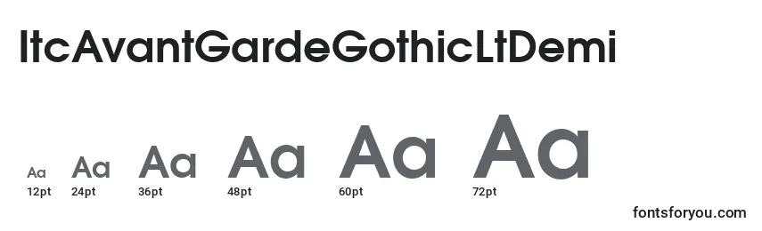 ItcAvantGardeGothicLtDemi Font Sizes