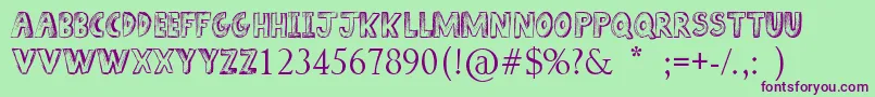 Sketch ffy-fontti – violetit fontit vihreällä taustalla