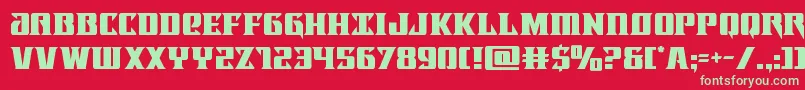 Lifeforce-Schriftart – Grüne Schriften auf rotem Hintergrund