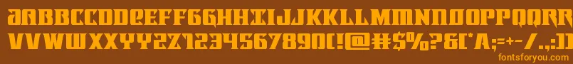 フォントLifeforce – オレンジ色の文字が茶色の背景にあります。