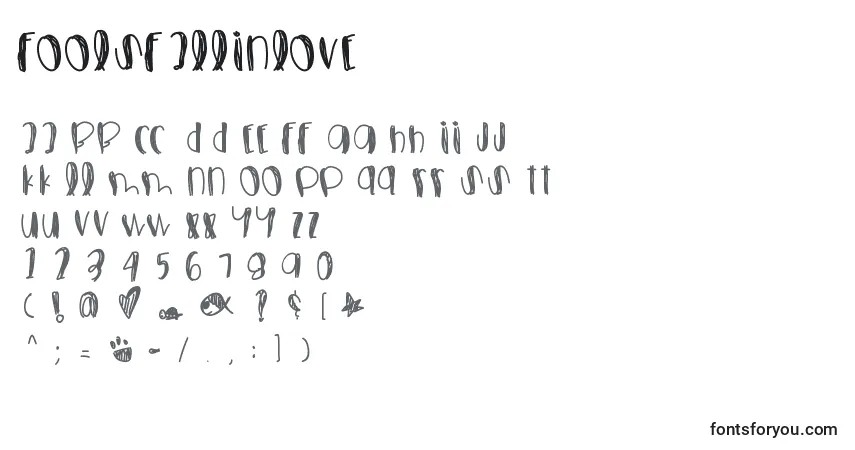 Foolsfallinlove Font – alphabet, numbers, special characters