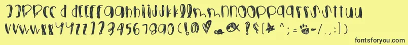 Foolsfallinlove Font – Black Fonts on Yellow Background