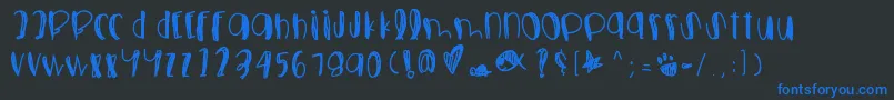 Foolsfallinlove-Schriftart – Blaue Schriften auf schwarzem Hintergrund