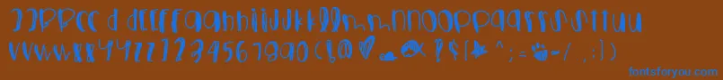 フォントFoolsfallinlove – 茶色の背景に青い文字
