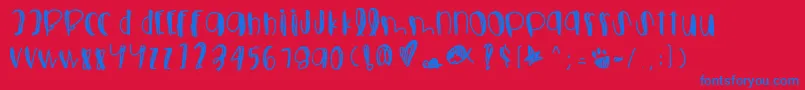 Foolsfallinlove Font – Blue Fonts on Red Background