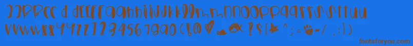 Foolsfallinlove Font – Brown Fonts on Blue Background