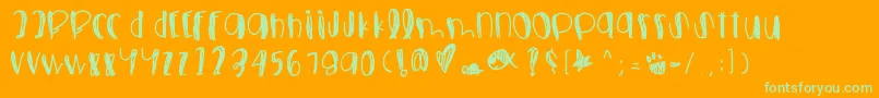 Foolsfallinlove Font – Green Fonts on Orange Background