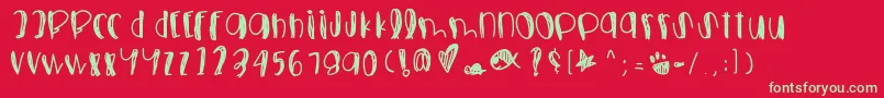 Foolsfallinlove Font – Green Fonts on Red Background