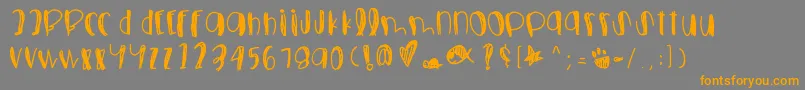 Foolsfallinlove-Schriftart – Orangefarbene Schriften auf grauem Hintergrund