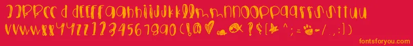 Foolsfallinlove Font – Orange Fonts on Red Background