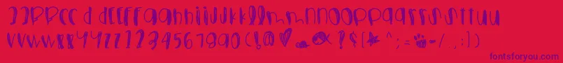 フォントFoolsfallinlove – 赤い背景に紫のフォント