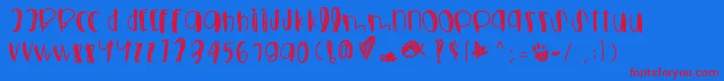 Foolsfallinlove Font – Red Fonts on Blue Background