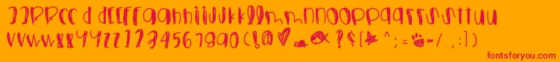 Foolsfallinlove Font – Red Fonts on Orange Background