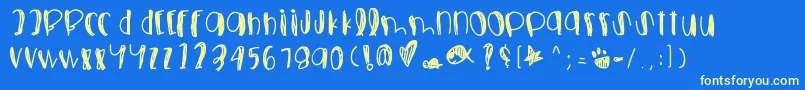 Foolsfallinlove Font – Yellow Fonts on Blue Background