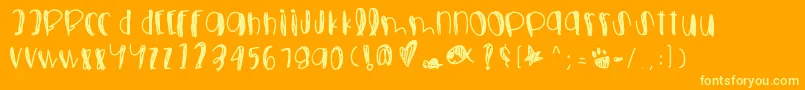 Foolsfallinlove Font – Yellow Fonts on Orange Background