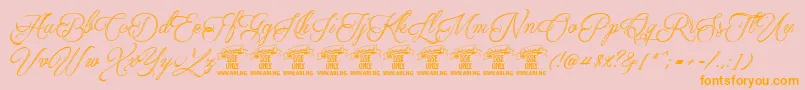 QaskinwhitePersonaluse Font – Orange Fonts on Pink Background