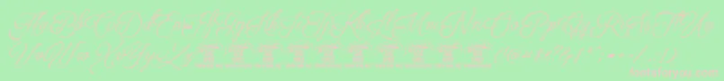 QaskinwhitePersonaluse Font – Pink Fonts on Green Background