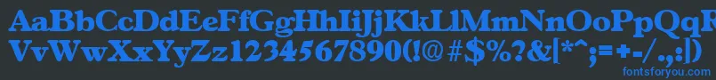 GascogneExtrabold Font – Blue Fonts on Black Background