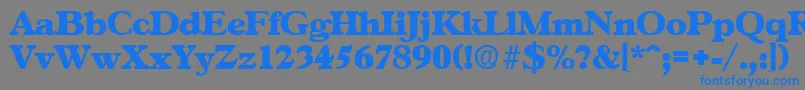 GascogneExtrabold-Schriftart – Blaue Schriften auf grauem Hintergrund