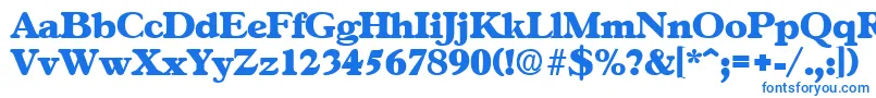 フォントGascogneExtrabold – 白い背景に青い文字