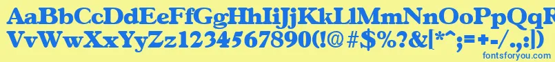 GascogneExtrabold Font – Blue Fonts on Yellow Background