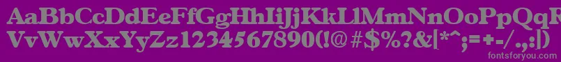 フォントGascogneExtrabold – 紫の背景に灰色の文字